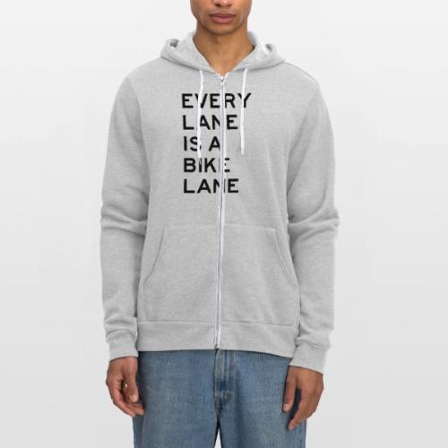 Every Lane is a Bike Lane - Unisex Full Zip Hoodie