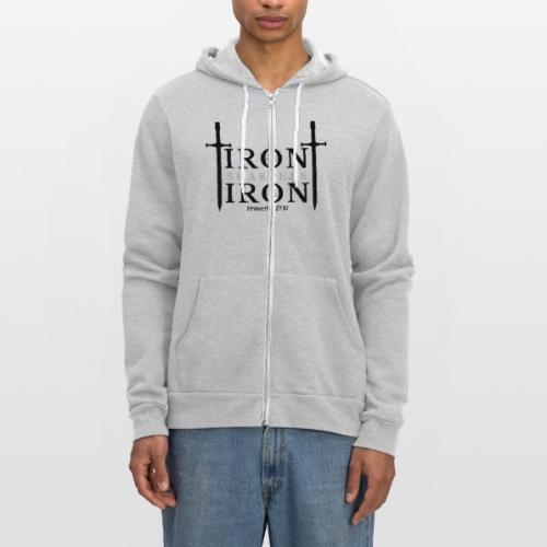 Iron Sharpens Iron - Proverbs 27:17 (Black & Grey) - Unisex Full Zip Hoodie