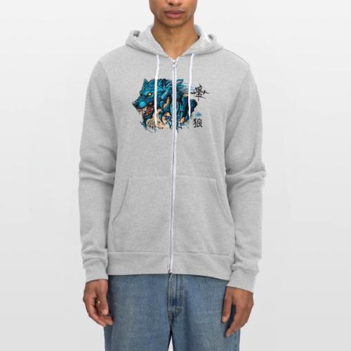 Blue Wolf Graffiti Street Art - Unisex Full Zip Hoodie