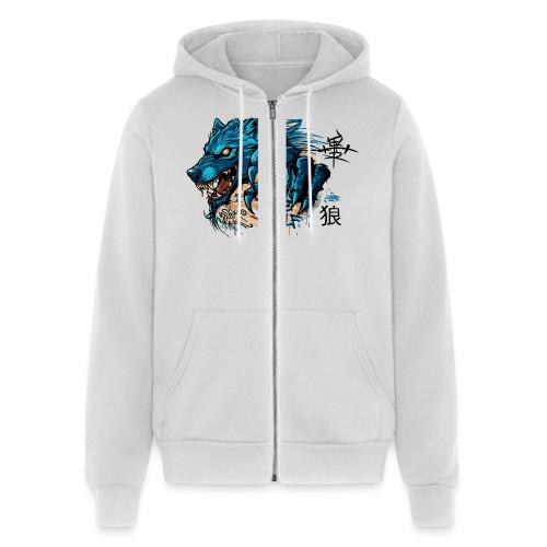 Blue Wolf Graffiti Street Art - Unisex Full Zip Hoodie