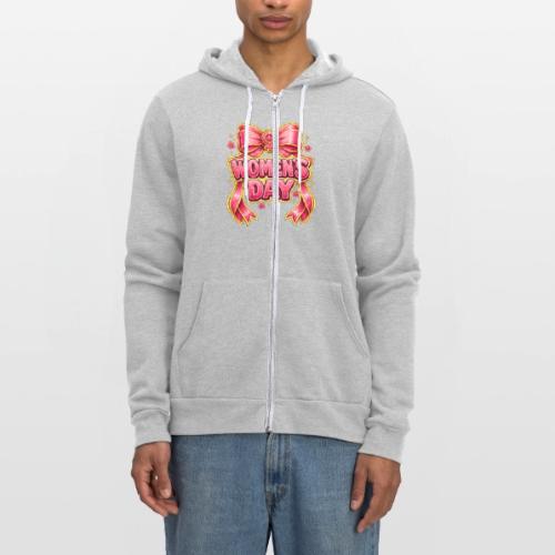 Cute Pink Bow Women’s Day Feminist Symbol - Unisex Full Zip Hoodie