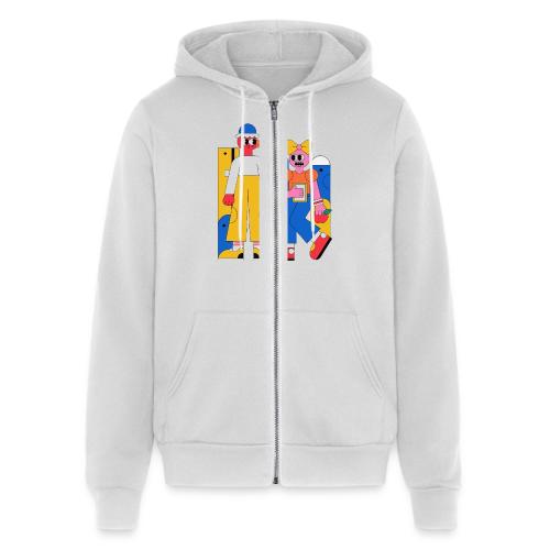 Bold Geometric Duo Pop Art - Unisex Full Zip Hoodie