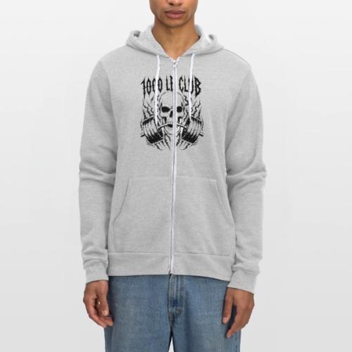 1000 LB Club Skull Barbell Powerlif - Unisex Full Zip Hoodie