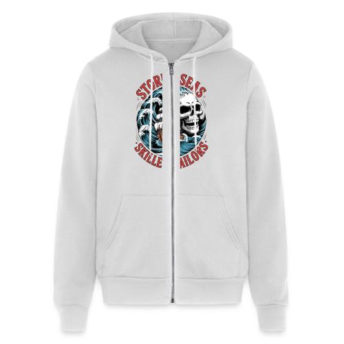 Stormy Seas Skull Pirate Ship Nautical Ocean Waves - Unisex Full Zip Hoodie