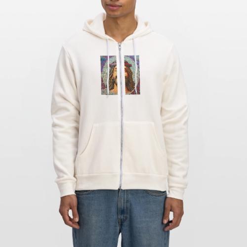 happy mosaic jesus - Unisex Full Zip Hoodie