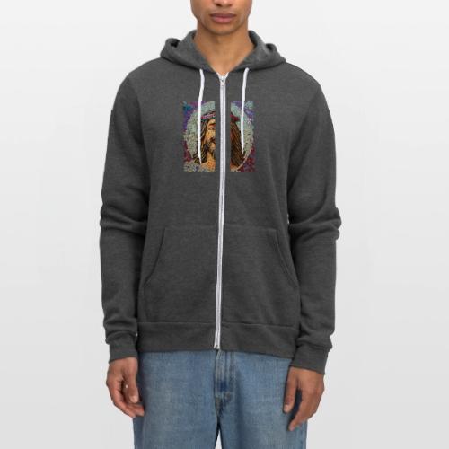 happy mosaic jesus - Unisex Full Zip Hoodie