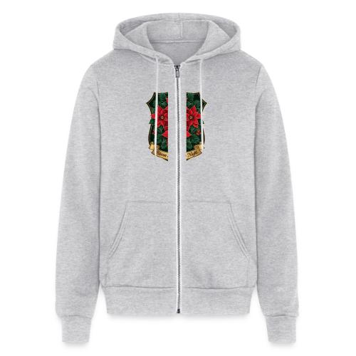 Poinsettia Crest T-Shirt - Unisex Full Zip Hoodie