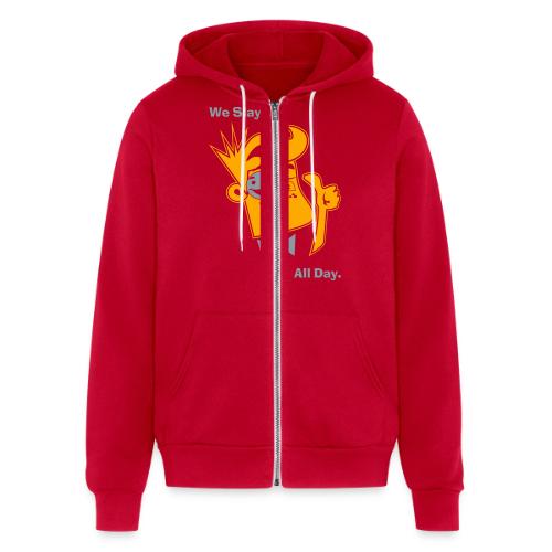 We Slay All Day Shiny Shirt Metallic Silver & Gold - Unisex Full Zip Hoodie