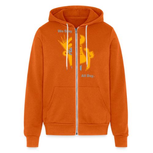 We Slay All Day Shiny Shirt Metallic Silver & Gold - Unisex Full Zip Hoodie