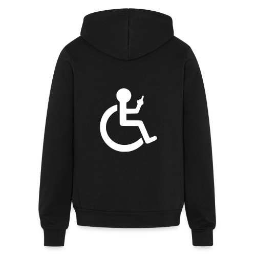 Wheelchair user holding up the middle finger * - Bella + Canvas Unisex Full Zip Hoodie