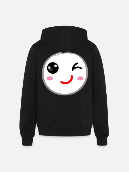Winking face, Wink smile - Unisex Full Zip Hoodie - black