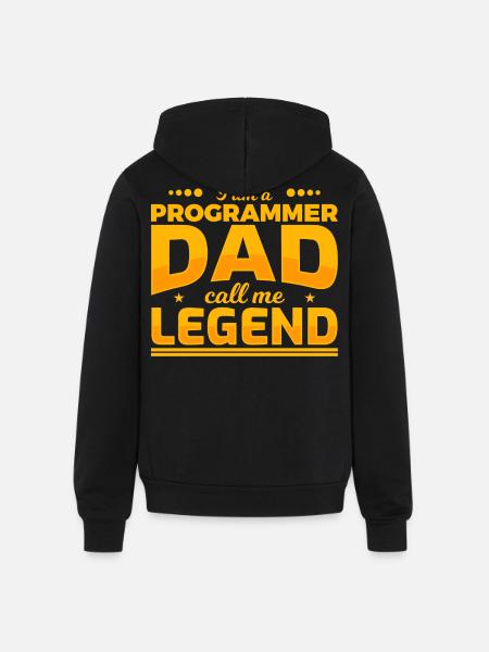 Programmer Father - Unisex Full Zip Hoodie - black