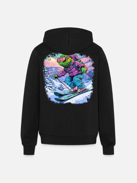 Chameleons Ski / Skiers Chameleon - Unisex Full Zip Hoodie - black
