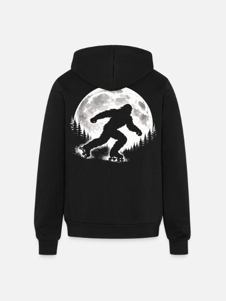 Bigfoot Roller Skater - Unisex Full Zip Hoodie - black
