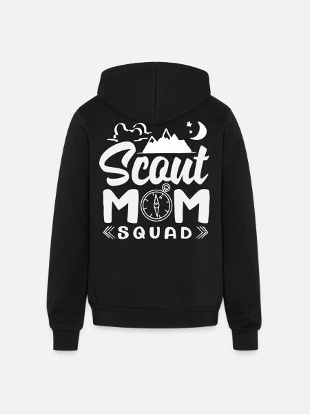 Proud Mother Scout Scouting Mom Squad - Unisex Full Zip Hoodie - black