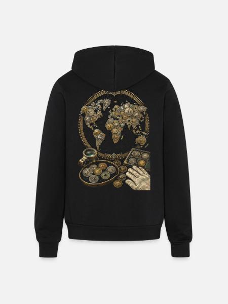 Coin collector Numismatist - Unisex Full Zip Hoodie - black