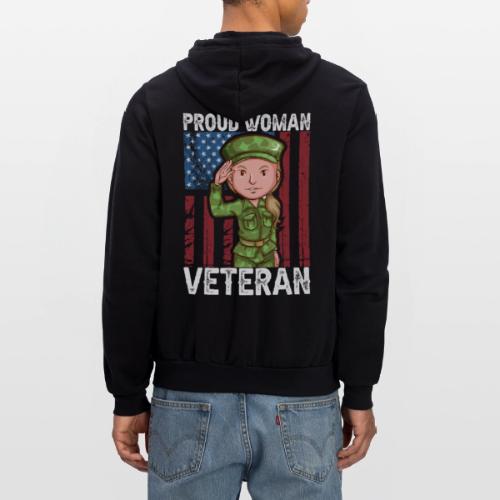 Proud Woman Veteran - Unisex Full Zip Hoodie