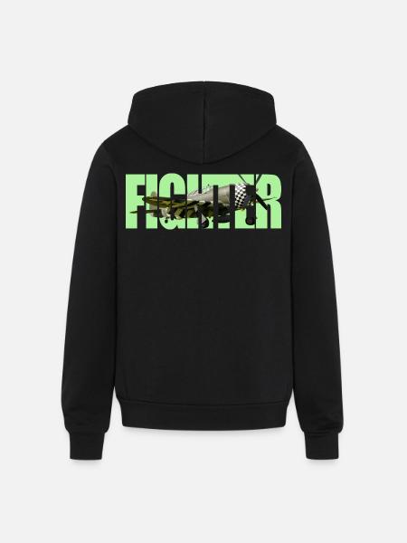 Fighter P-47 Thunderbolt - Unisex Full Zip Hoodie - black