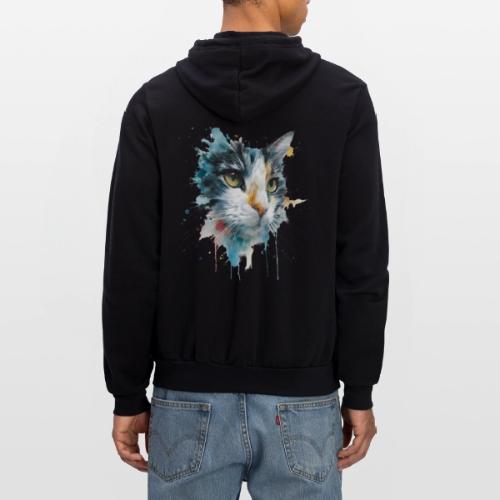 Watercolor cat face - Unisex Full Zip Hoodie