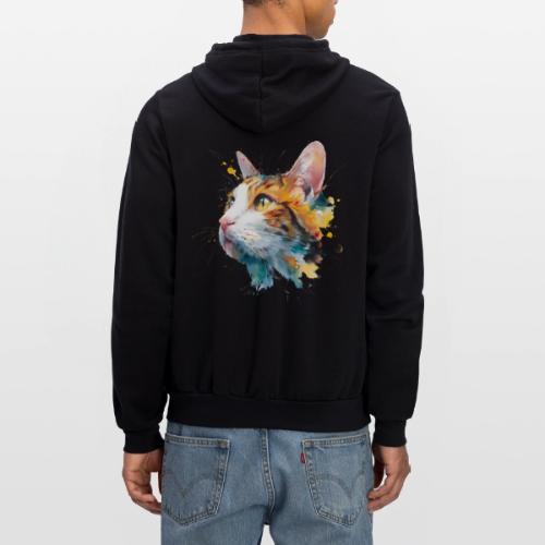Cat: Feline Ink Burst - Unisex Full Zip Hoodie