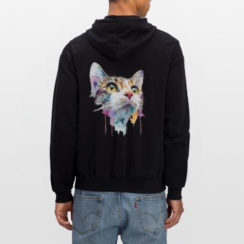 Chromatic Cat Splash - Unisex Full Zip Hoodie