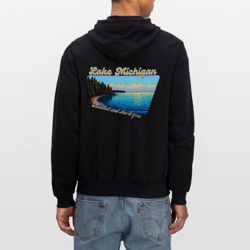 Lake Michigan Unsalted and shark-free - Unisex Full Zip Hoodie