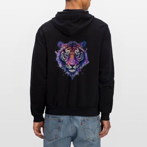 Mystic Violet Tiger - Unisex Full Zip Hoodie