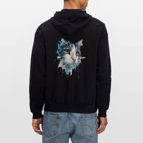 Watercolor cat face - Unisex Full Zip Hoodie