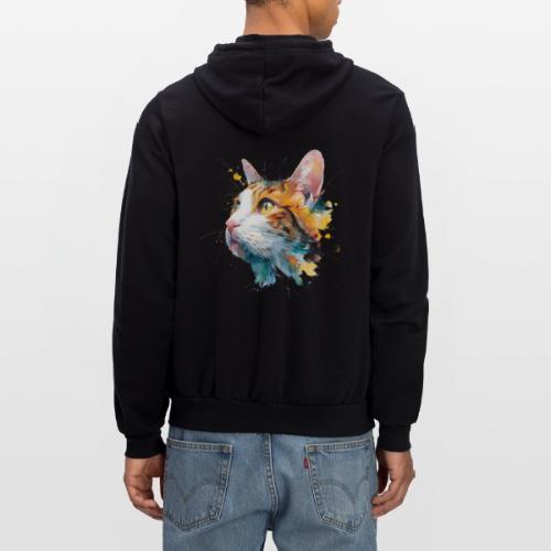 Cat: Feline Ink Burst - Unisex Full Zip Hoodie
