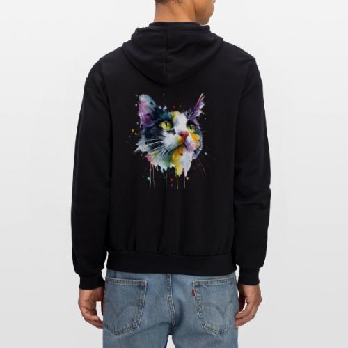 Cat: Painted Purr Expression - Unisex Full Zip Hoodie