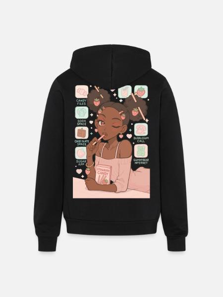 Candy Girl - Unisex Full Zip Hoodie - black