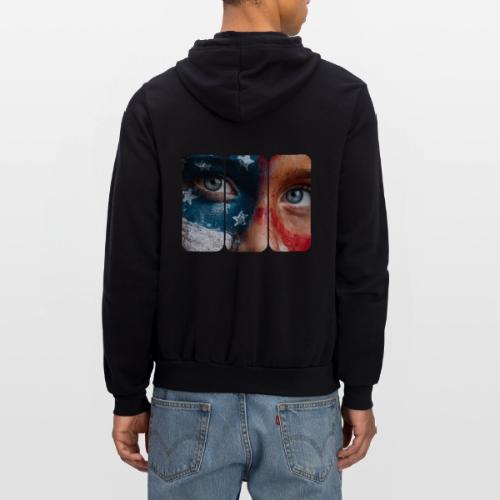 USA: Star-Spangled Glance - Unisex Full Zip Hoodie