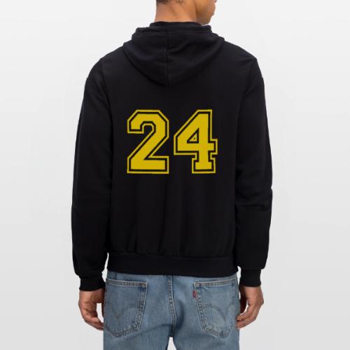 Number 24 in a classic athletic collegiate font - Unisex Full Zip Hoodie