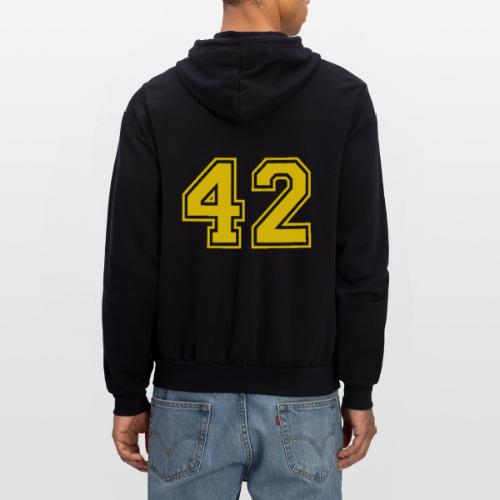Number 42 in a classic athletic collegiate font - Unisex Full Zip Hoodie