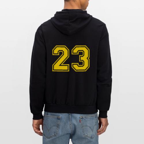 Number 23 in a classic athletic collegiate font - Unisex Full Zip Hoodie