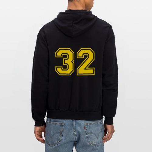 Number 32 in a classic athletic collegiate font - Unisex Full Zip Hoodie