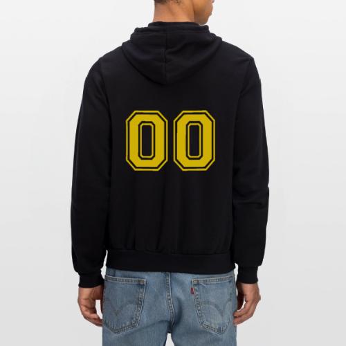 Number 00 in a classic athletic collegiate font - Unisex Full Zip Hoodie