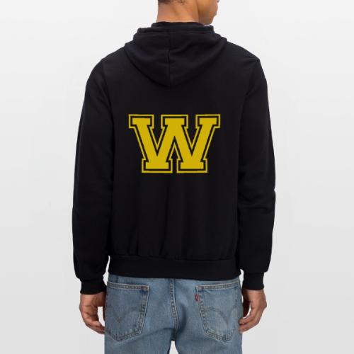 Letter W – Capital Athletic Alphabet Monogram - Unisex Full Zip Hoodie