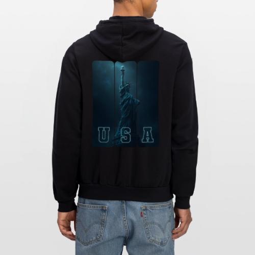 Neon Liberty USA Triptych - Unisex Full Zip Hoodie