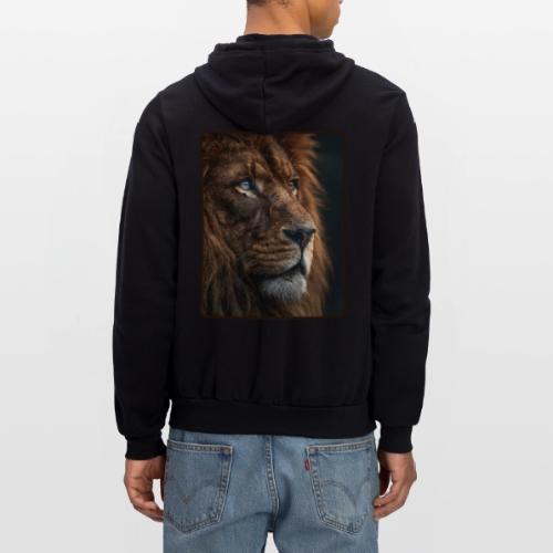 Lion Portrait Majestic Wildlife Design - Unisex Full Zip Hoodie