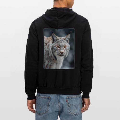 Lynx Portrait Piercing Eyes Design - Unisex Full Zip Hoodie
