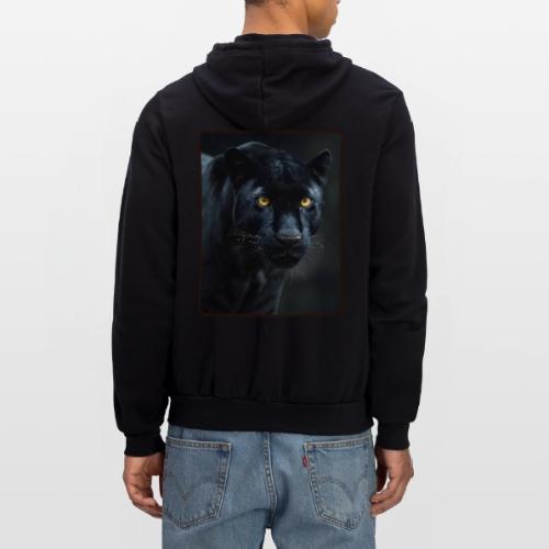Black Panther Glowing Eyes Design - Unisex Full Zip Hoodie