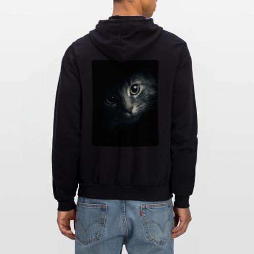Cat Face in Shadow Close-Up Design - Unisex Full Zip Hoodie