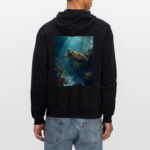 Sea Turtle Coral Reef Design - Unisex Full Zip Hoodie