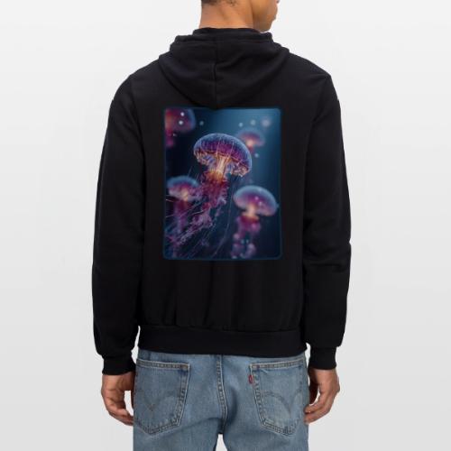 Glowing Jellyfish Deep Sea Design - Unisex Full Zip Hoodie