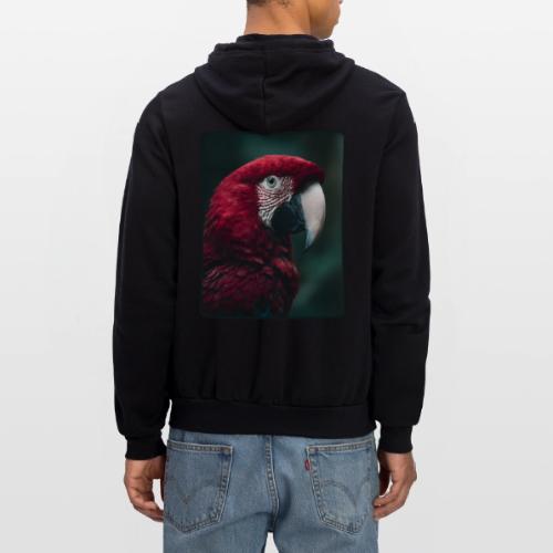 Red Green Macaw Bird Portrait Design - Unisex Full Zip Hoodie