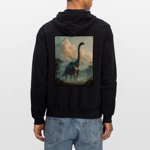 Brachiosaurus Prehistoric Scene Design - Unisex Full Zip Hoodie