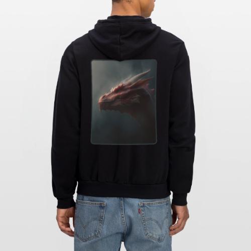 Red Dragon Fog Portrait Design - Unisex Full Zip Hoodie
