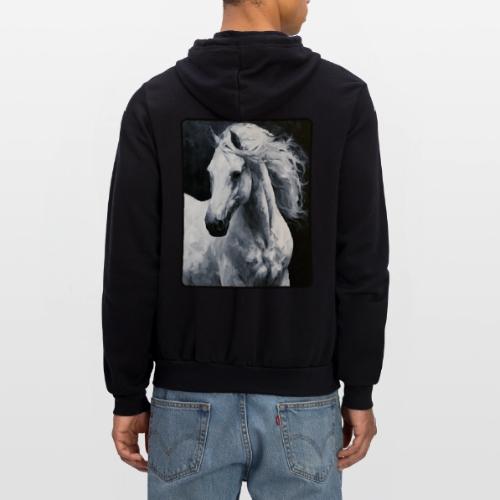 White Horse Oil Painting Design - Unisex Full Zip Hoodie