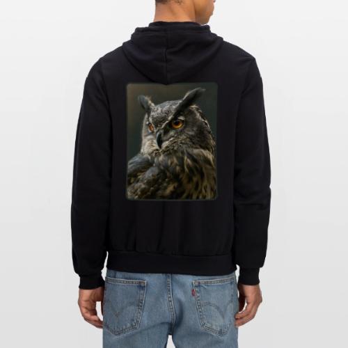 Eurasian Eagle Owl Portrait Design - Unisex Full Zip Hoodie